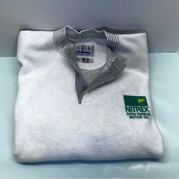 BP Vintage Gear For Sports White and Gray Crewneck Sweater - Picture 11 of 11